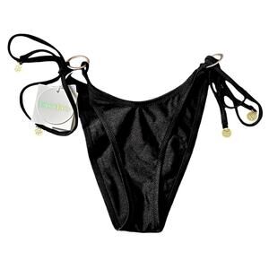 NWT Kulani Kinis Black Cheeky Swimsuit Bottoms Size Medium